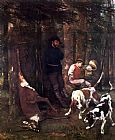 Gustave Courbet The booty hunting with dogs painting